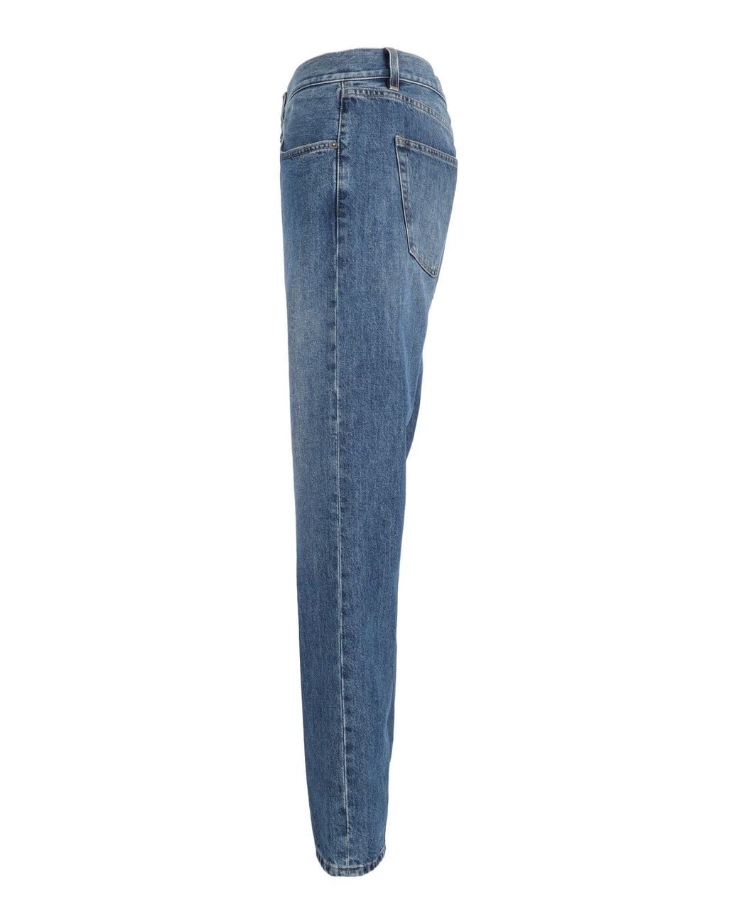 Dondup Blue Straight-Leg Jeans With Mid-Rise Waist And Five-Pocket Design