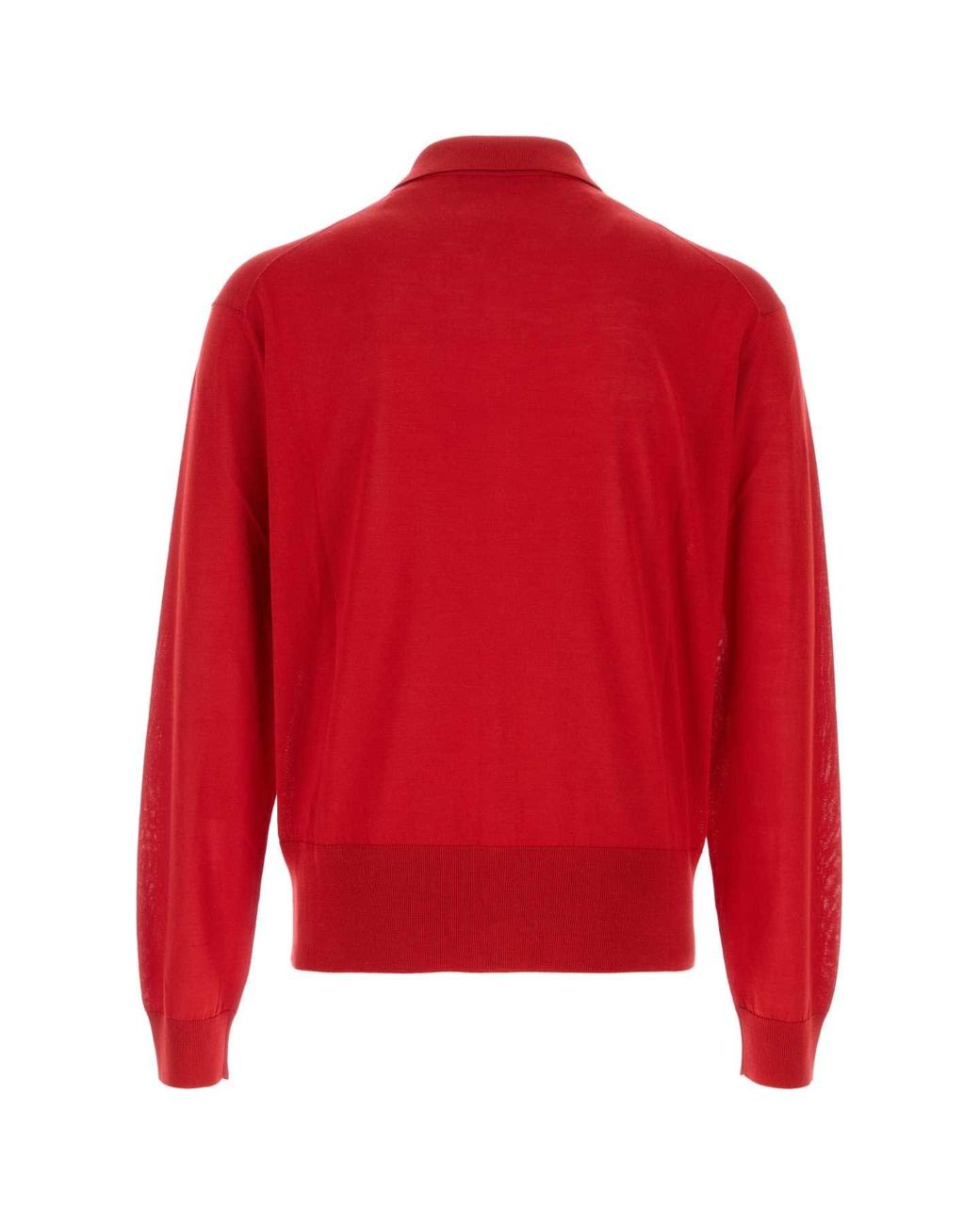 Versace Red Knit Sweater Silk Blend Essential