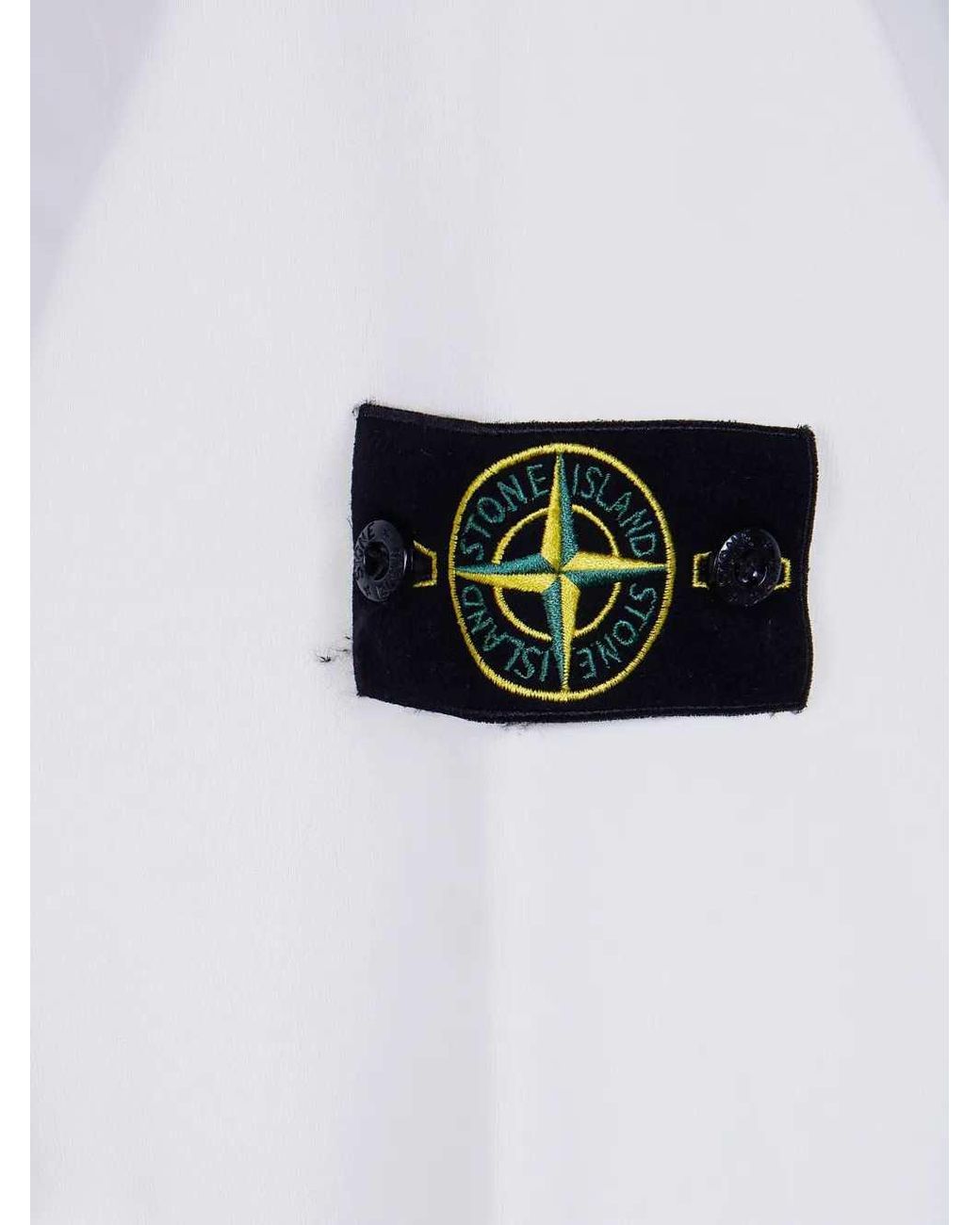 Stone Island White Raglan-Sleeve Sweatshirt for men