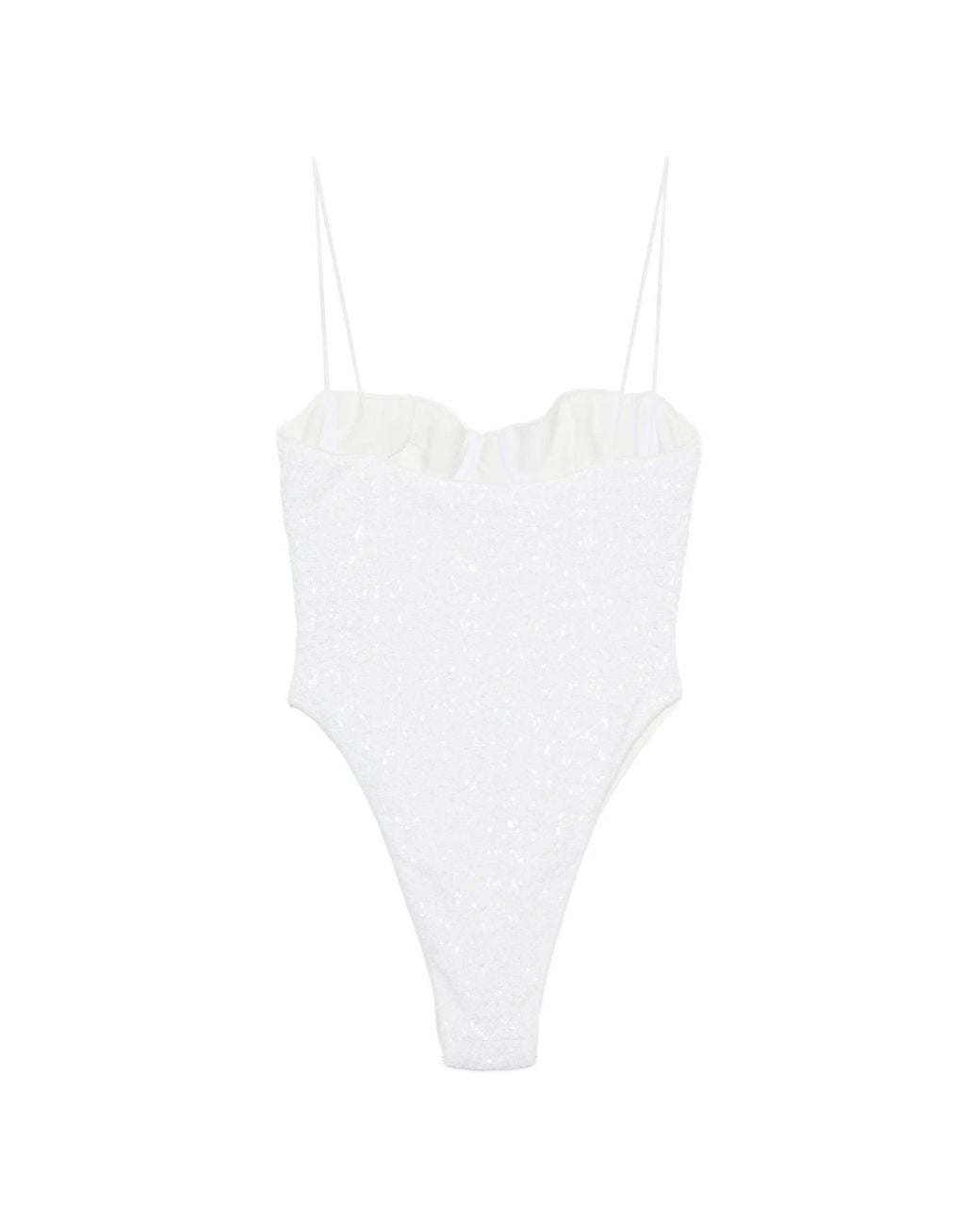 Oseree White Paillettes Balconette Maillot