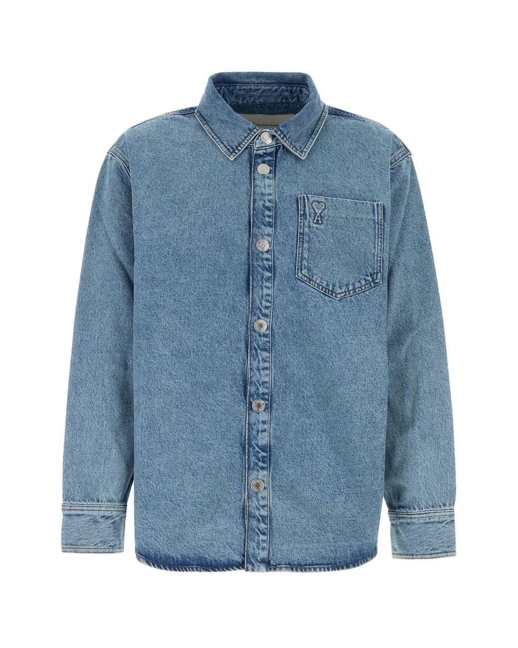 AMI Blue Cotton Overshirt for men