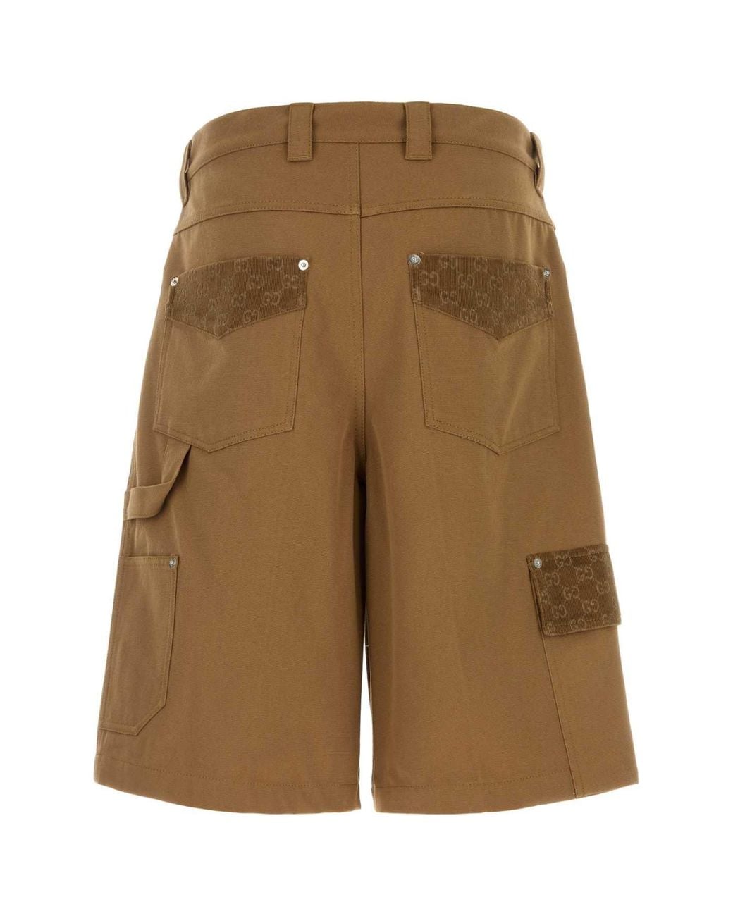 Gucci Multicolor Caramel Cotton Bermuda Shorts for men