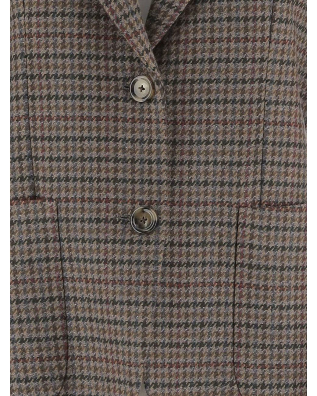 Lardini Gray Cashmere Houndstooth Jacket