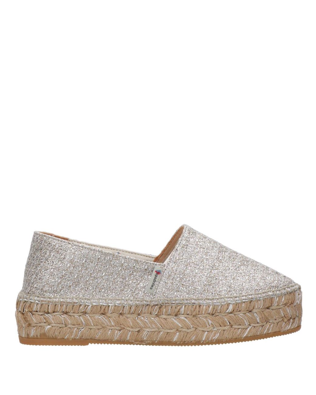 Chaussures plates argentées Espadrilles en coloris Gray