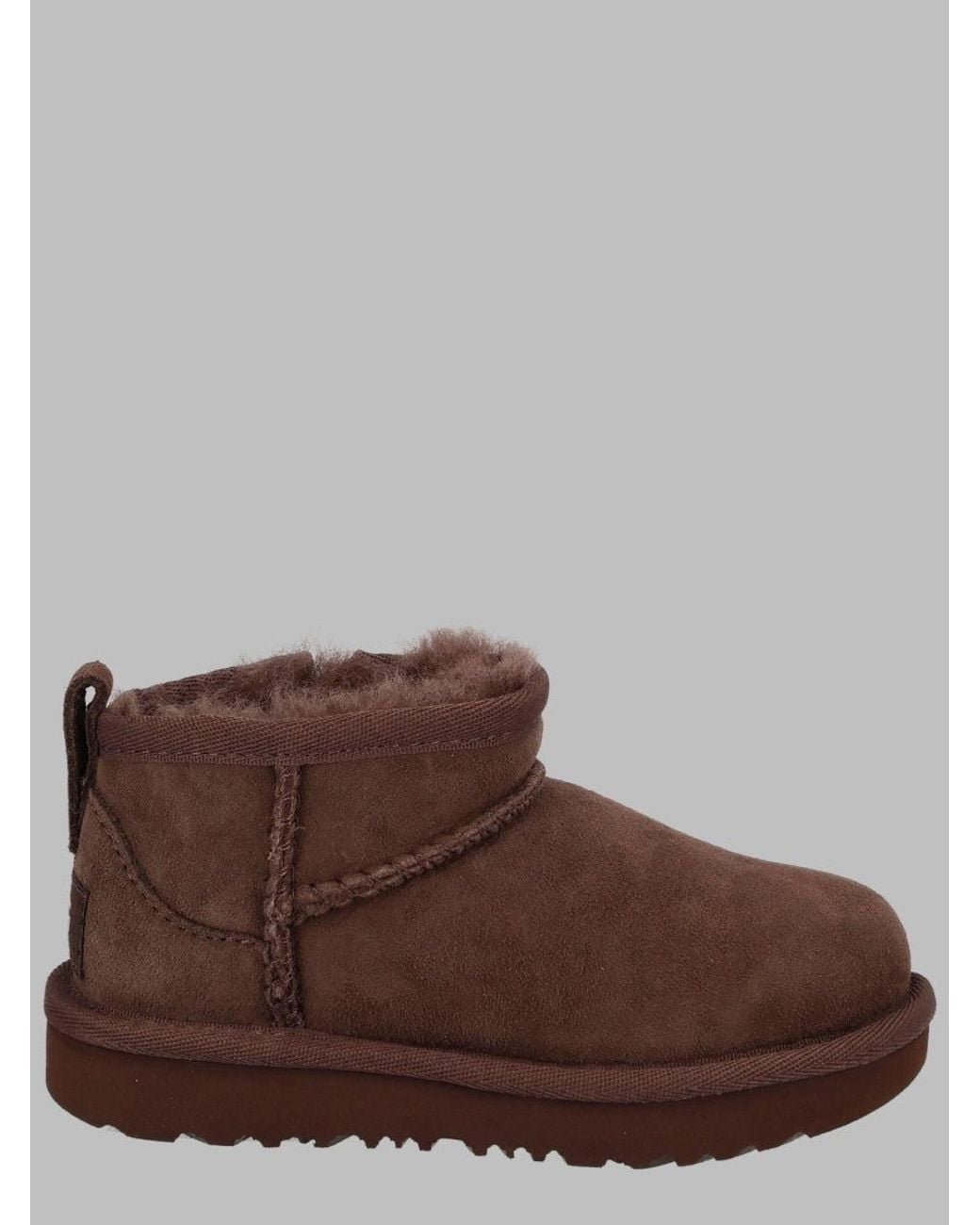 Ugg Brown Kids Shearling-Lined Ankle Boots