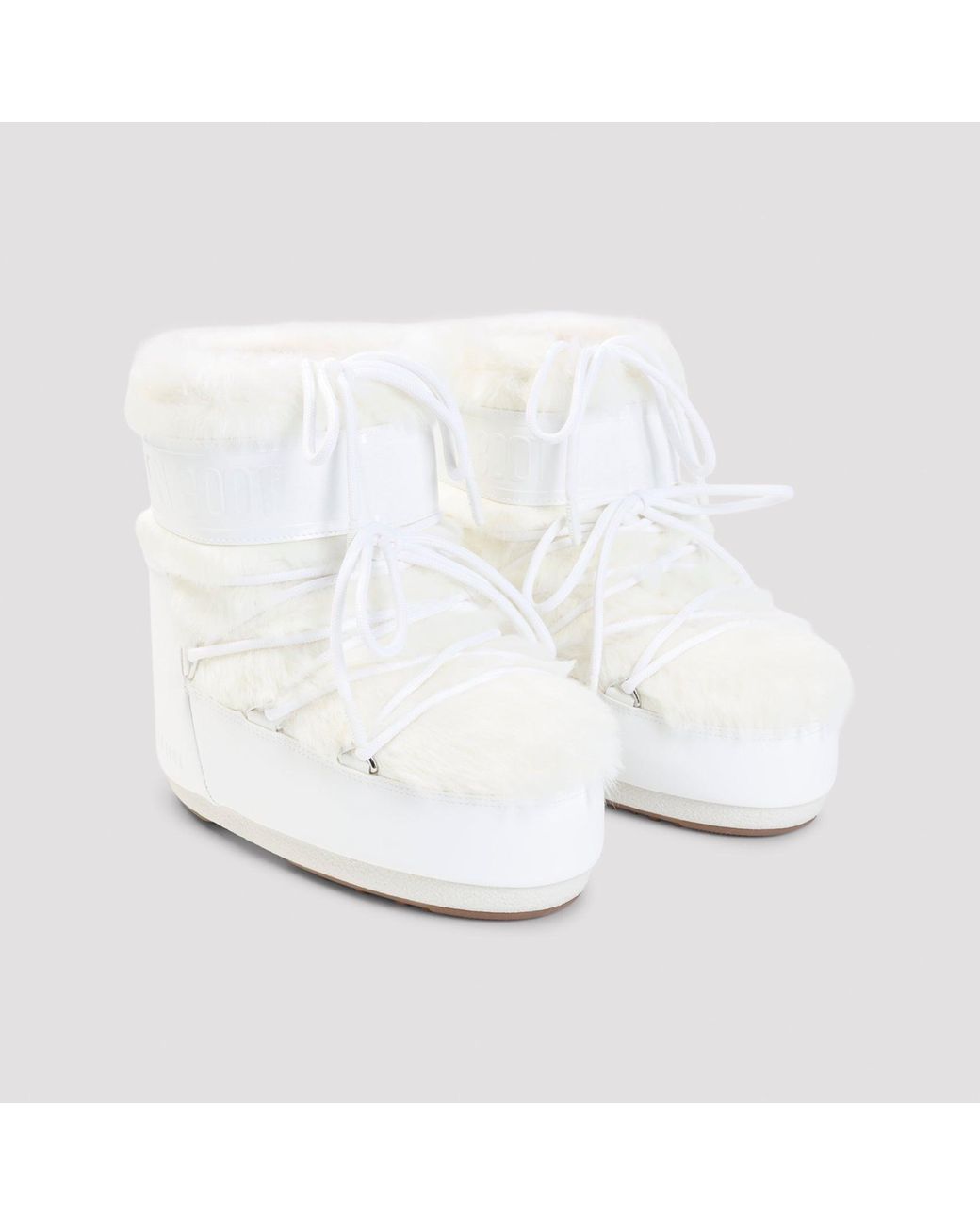 Moon Boot White Icon Low Faux Fur Boots