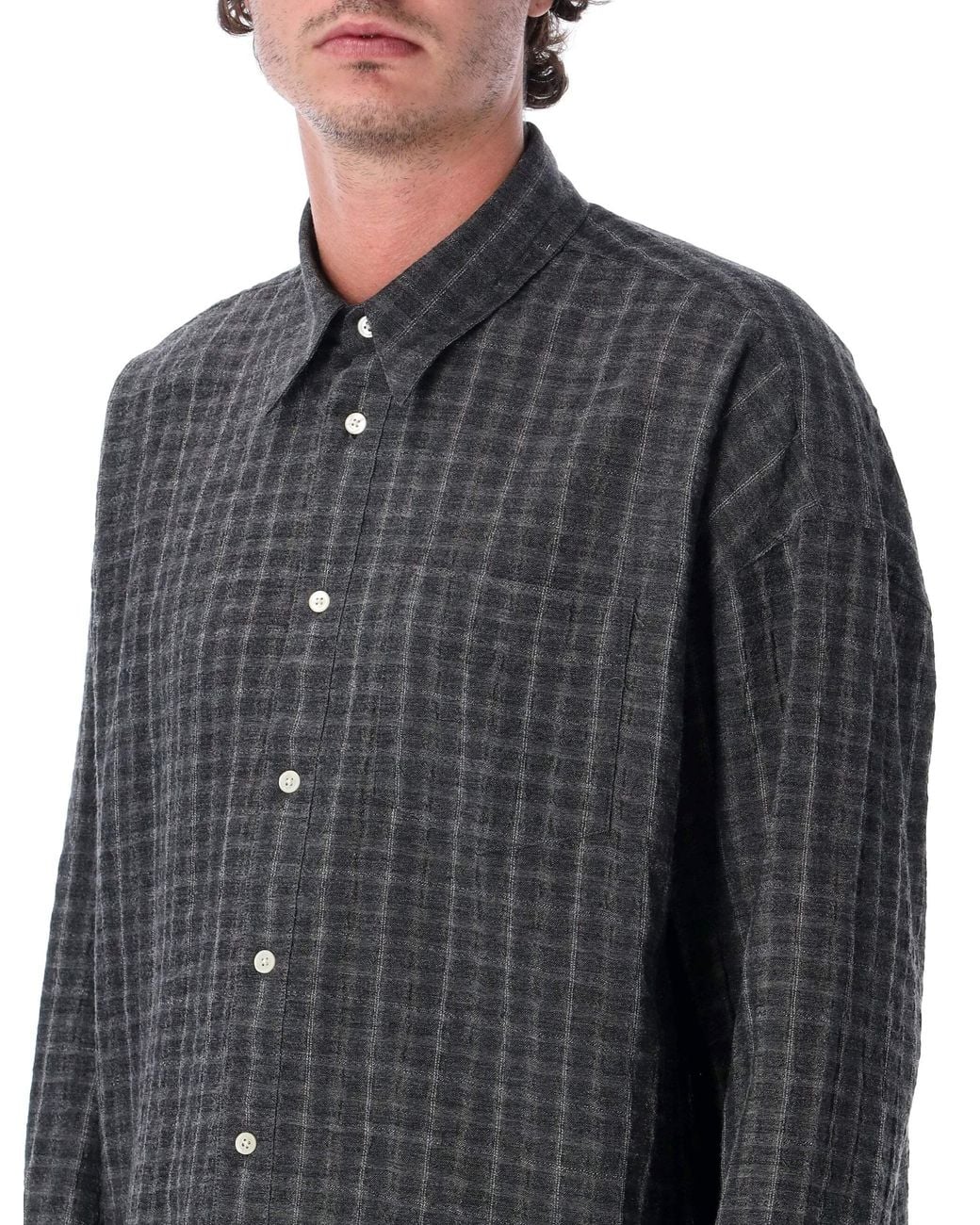 sunflower Gray Plaid Button-Up Shirt for men