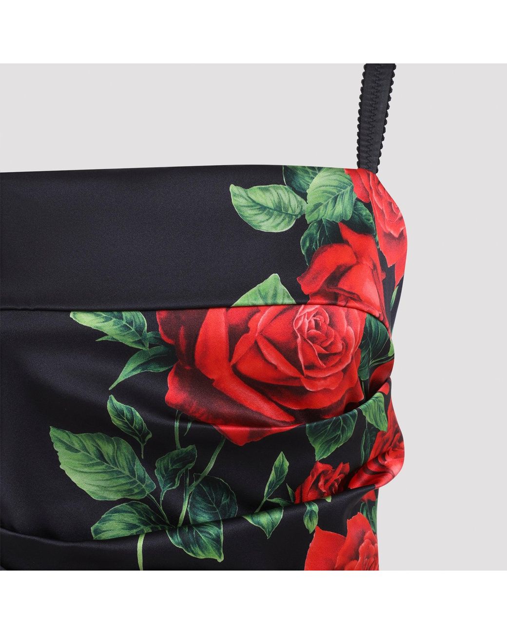 Dolce & Gabbana Red Dolce & Gabbana Rose Rosse Nero Mini Dress