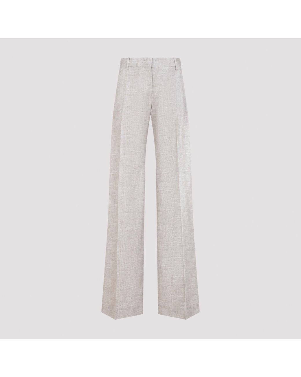Ermanno Scervino Gray Wide-Leg Viscose Pants For