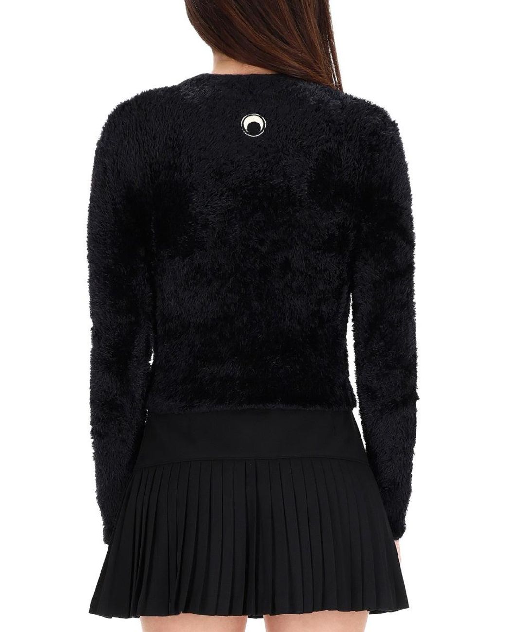 MARINE SERRE Black Wild Fluffy Jersey Polyamide Jumpers