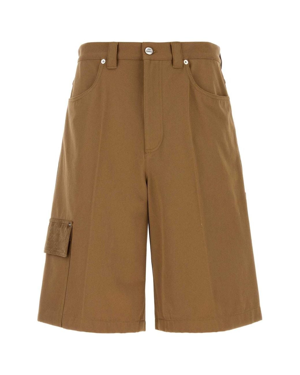 Gucci Multicolor Caramel Cotton Bermuda Shorts for men