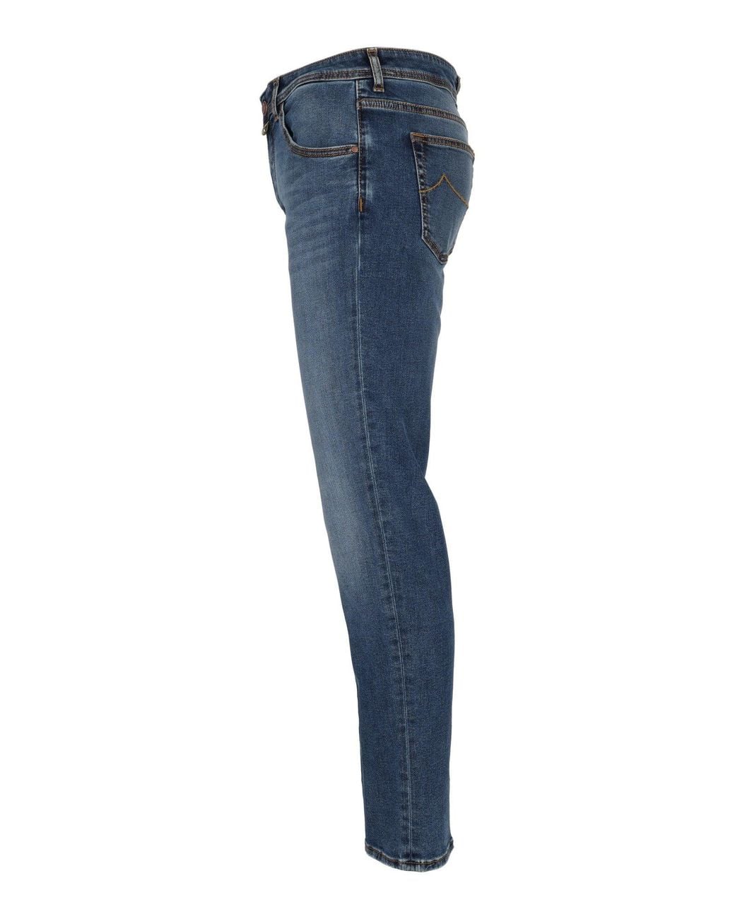 Jacob Cohen Blue Cropped Slim Fit Jeans With Classic Five-Pocket Design for men