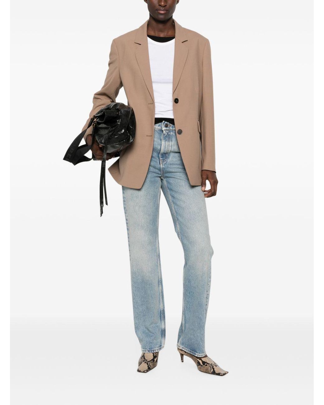 Closed Natural Wool Blend Double-Breasted Jacket