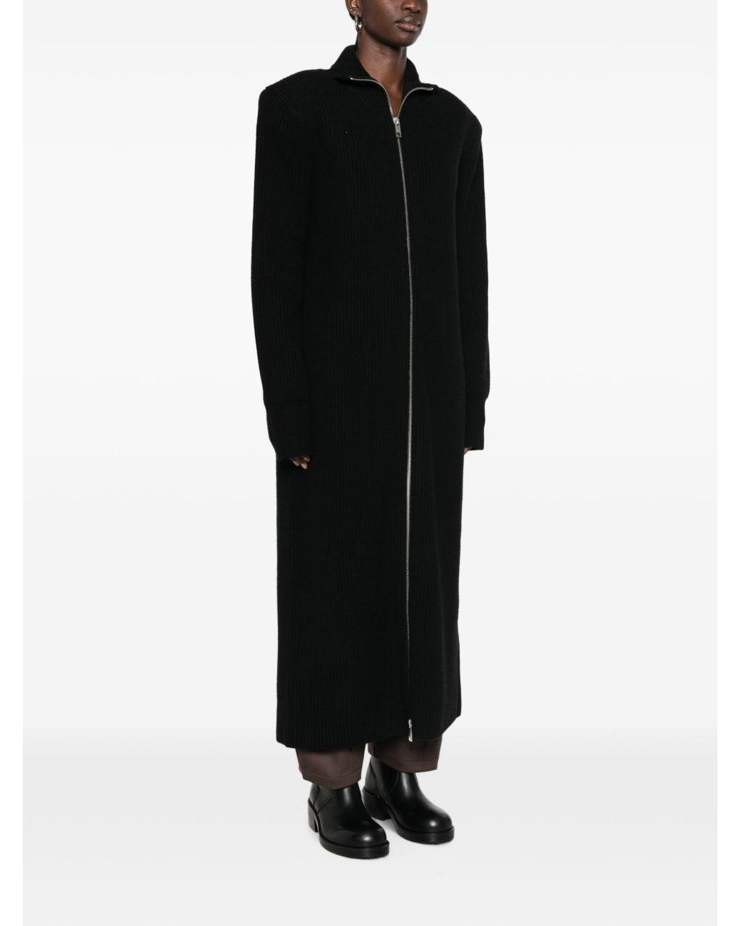 Frankie Shop Black Nolia Wool Long Cardigan Dress
