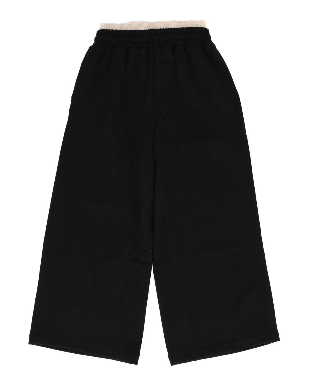 MSGM Black Wool Gabardine Pants Girl Nero