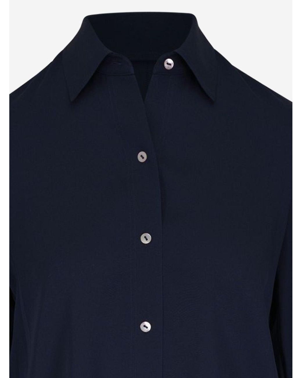 Vince Blue Stretch Silk Shirt
