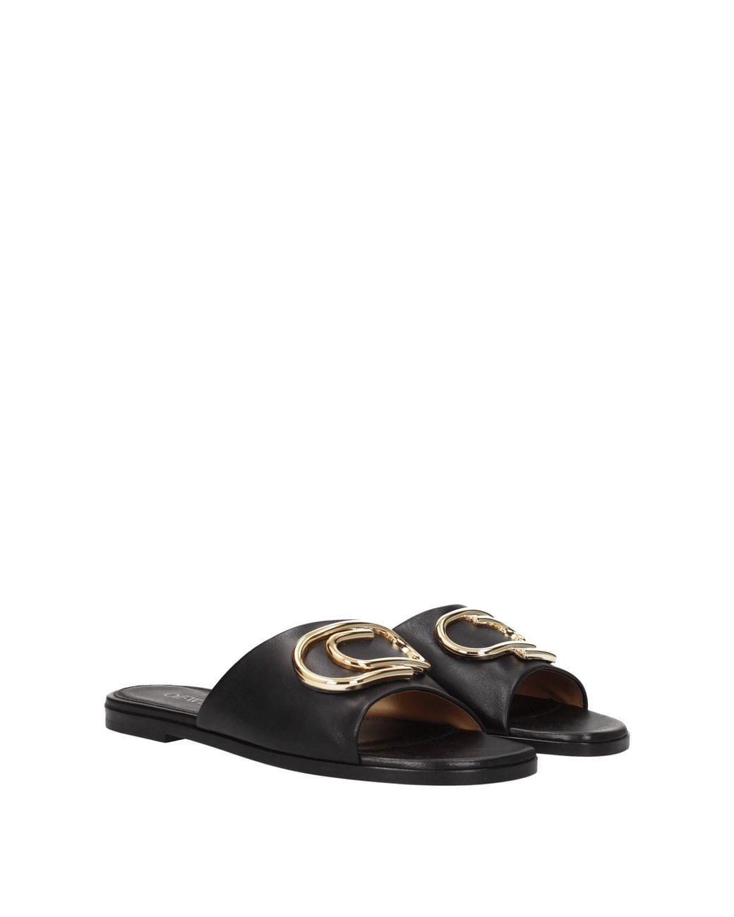 Off-White c/o Virgil Abloh Black Off Slippers And Clogs Leather