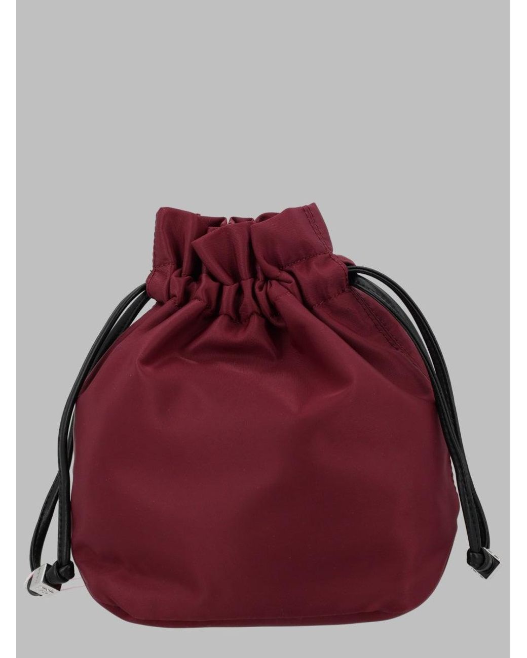 Ganni Red Drawstring Pouch Clutch