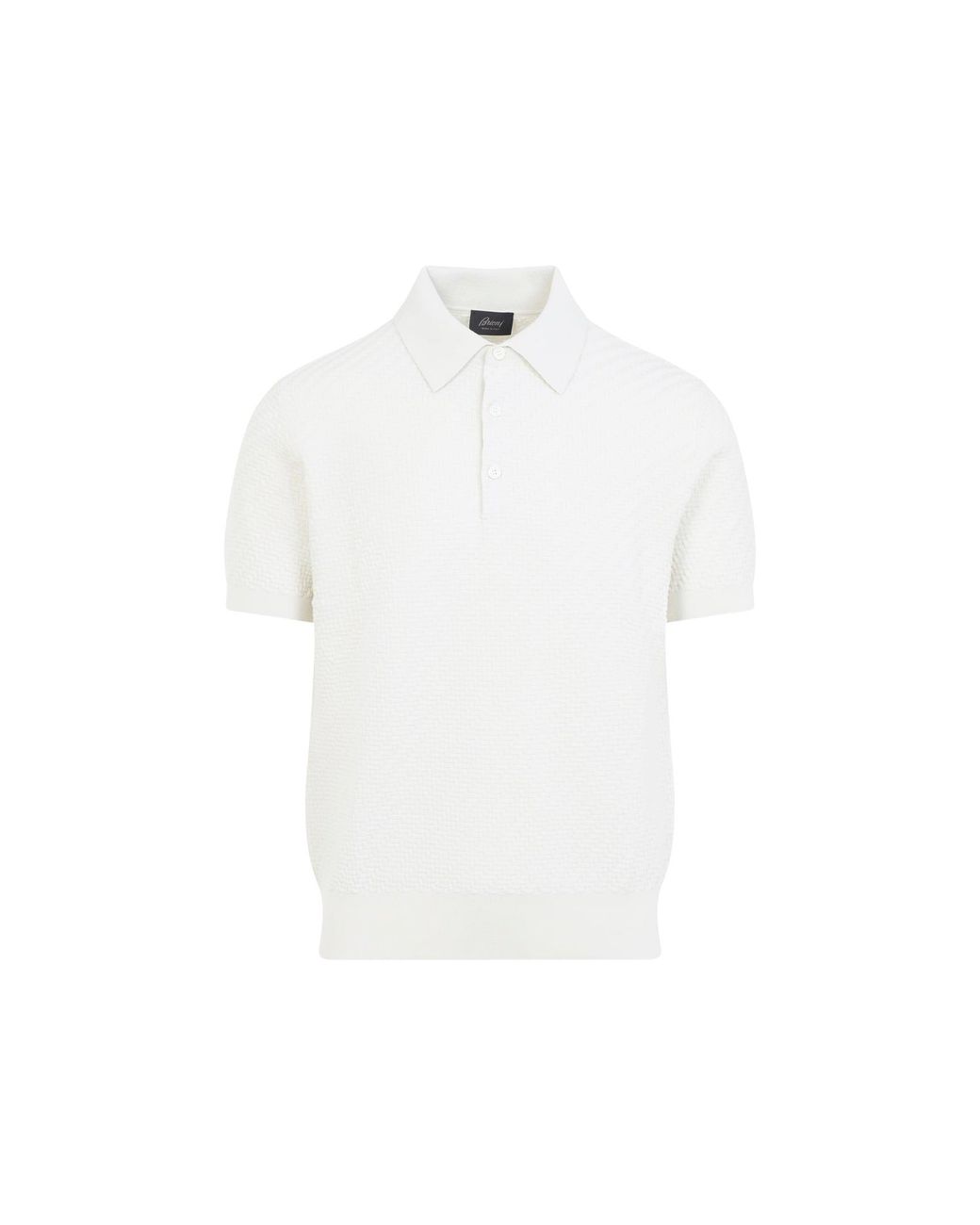 Brioni White Cotton And Silk Polo