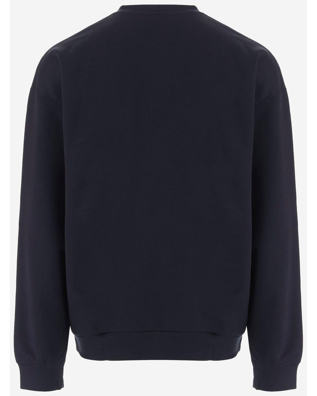 Giorgio Armani Blue Cotton Blend Sweatshirt With Logo