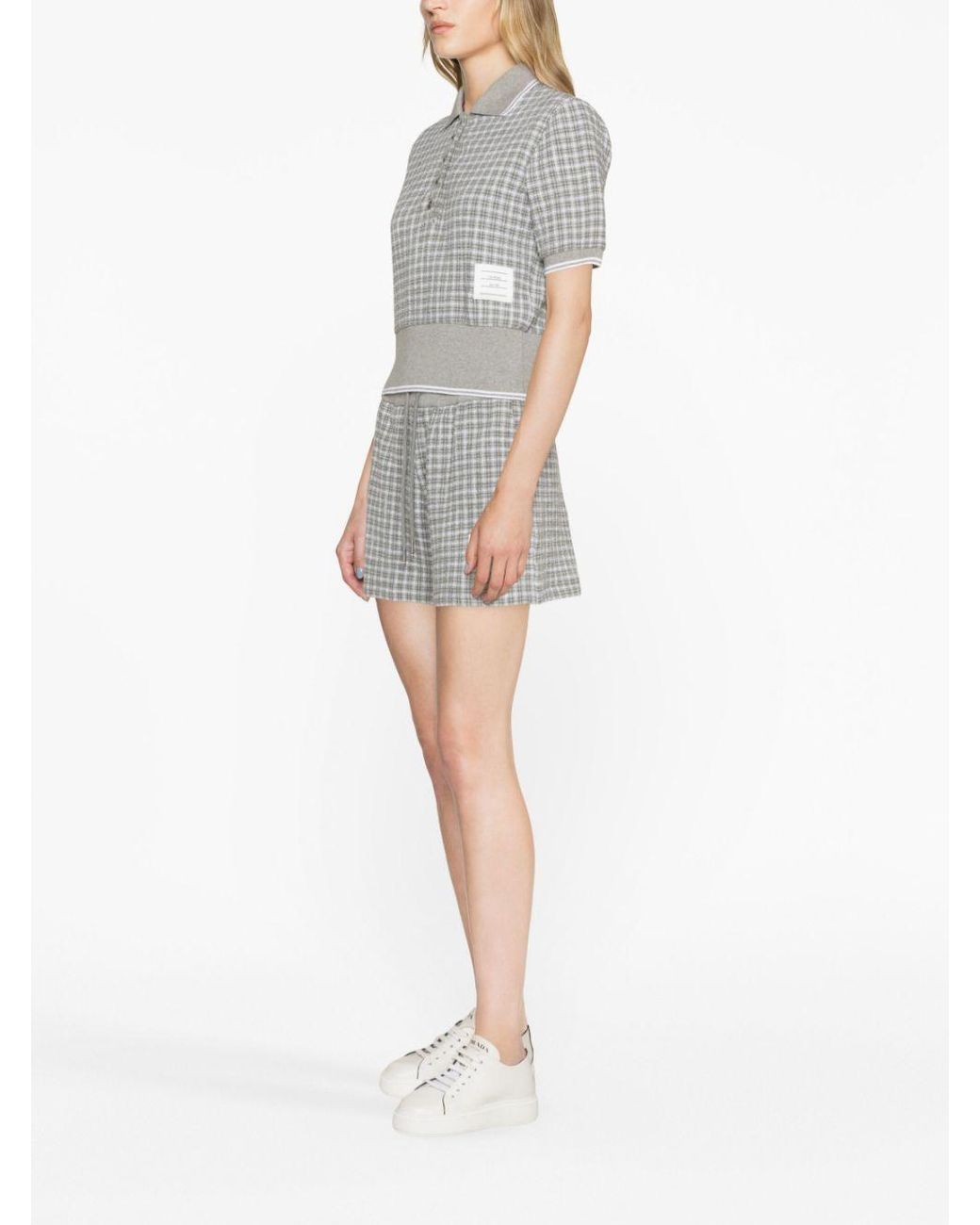 Thom Browne Geruite Shorts in het Gray