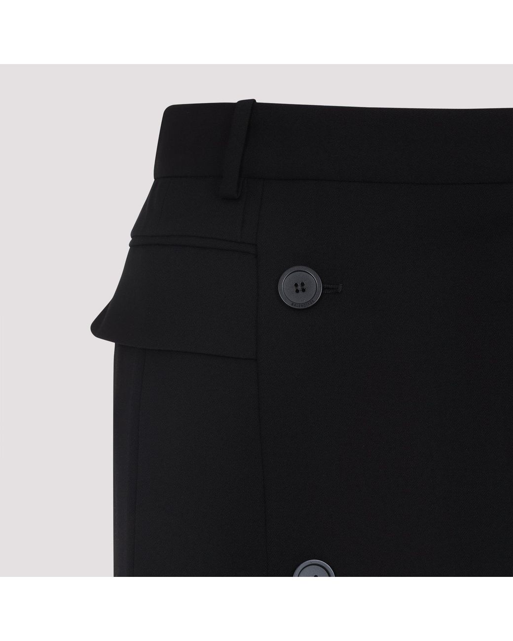 Balenciaga Black Twill Mini Skirt Viscose