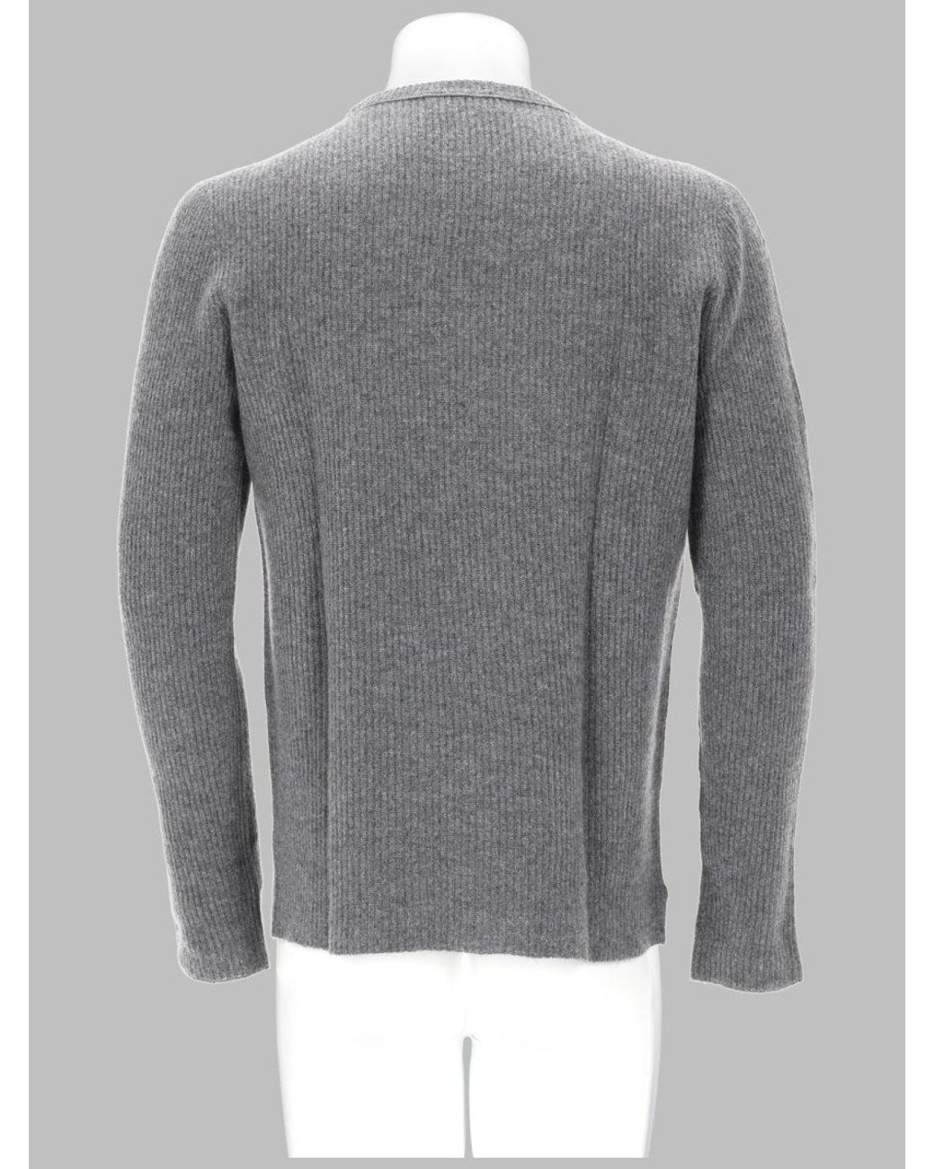 Roberto Collina Gray Multi-Pattern Sweater for men