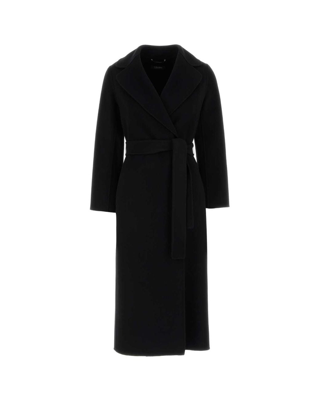 Max Mara Black Poldo 100% Virgin Wool Coat