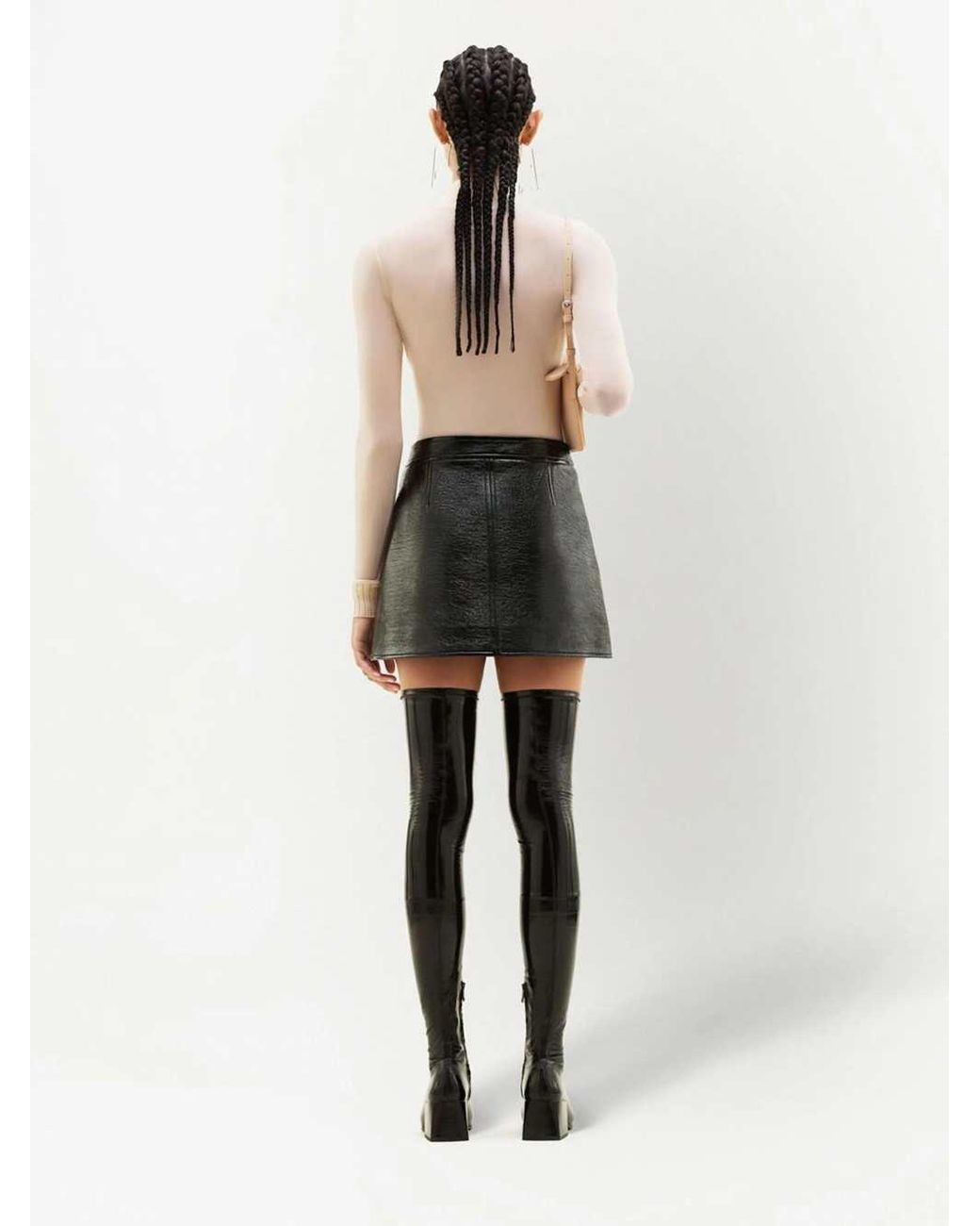 Courreges Black Courregès Stretch Cotton A Line Mini Skirt
