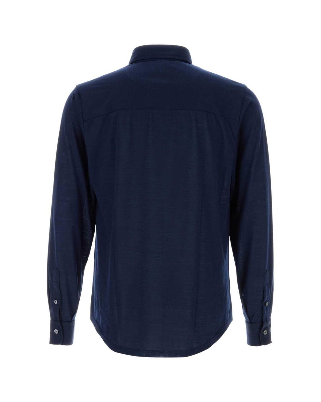 Fedeli Blue Wool Shirt for men
