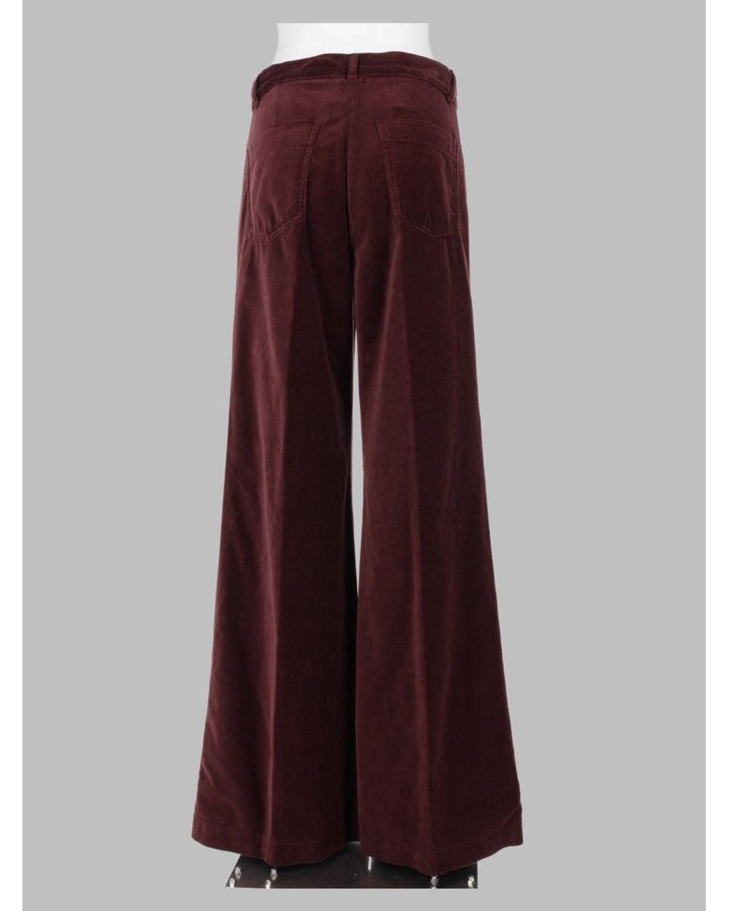 Aspesi Purple Wide-Leg Velvet Trousers