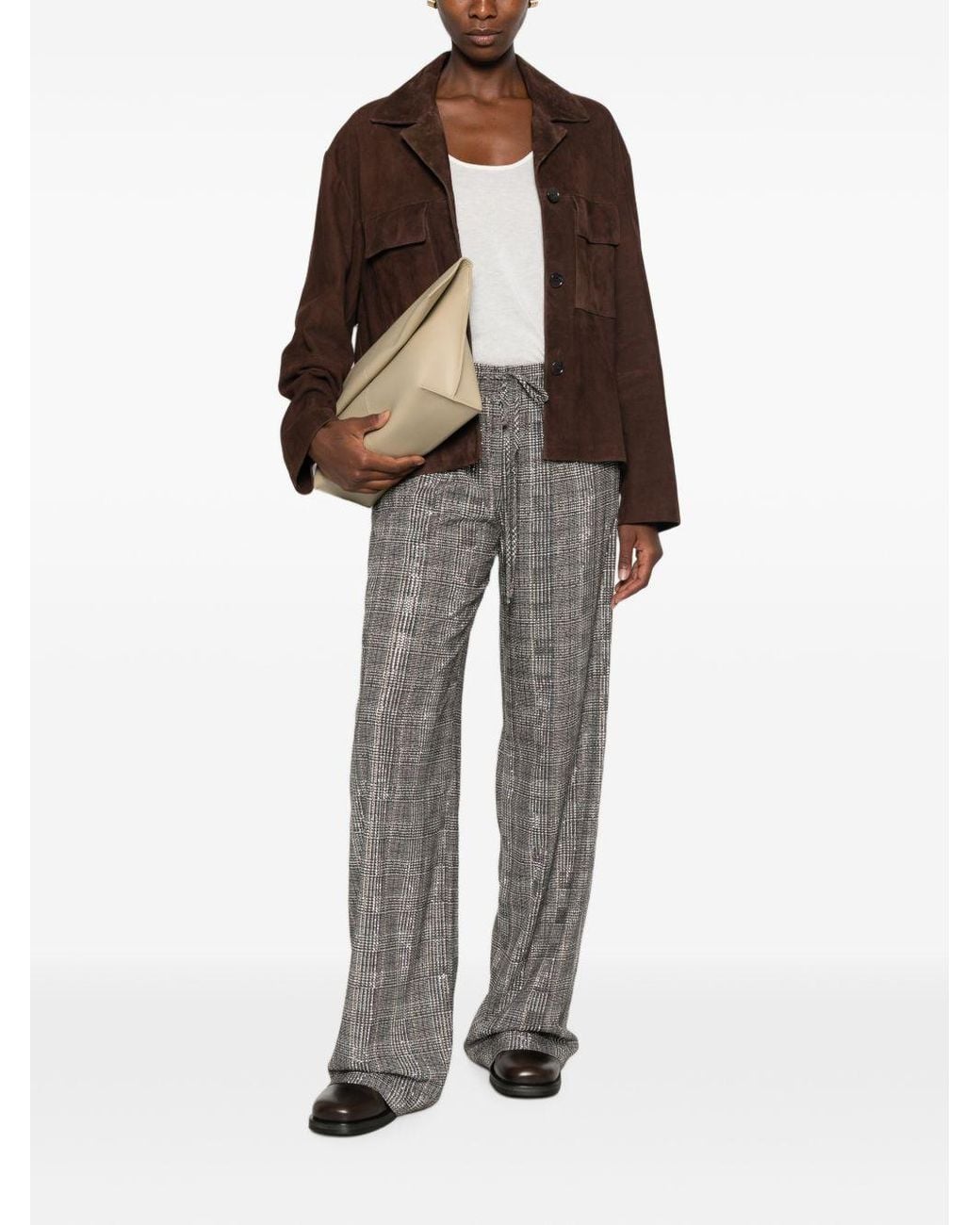 Ermanno Scervino Gray Checked Trousers