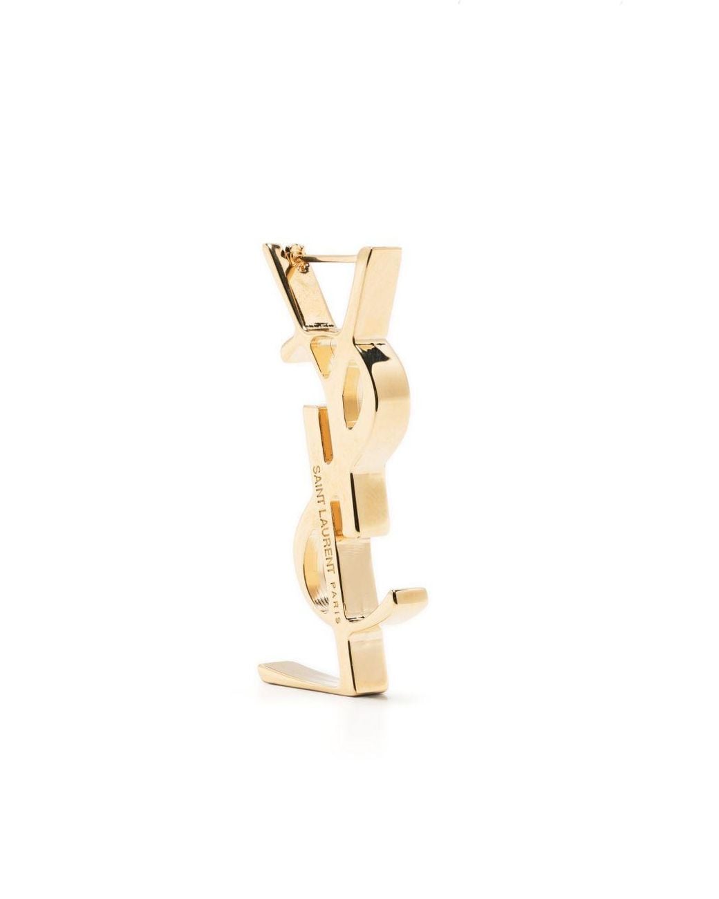 Saint Laurent White Cassandre Single Earring