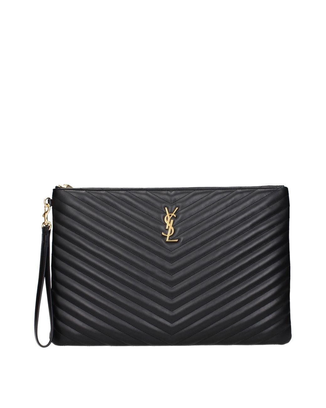 Saint Laurent Black Pochette Leather