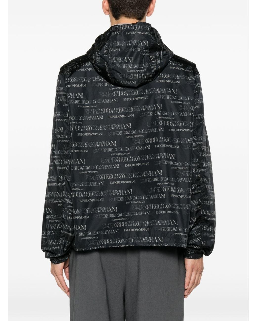 Emporio Armani Black Nylon Bomber Jacket