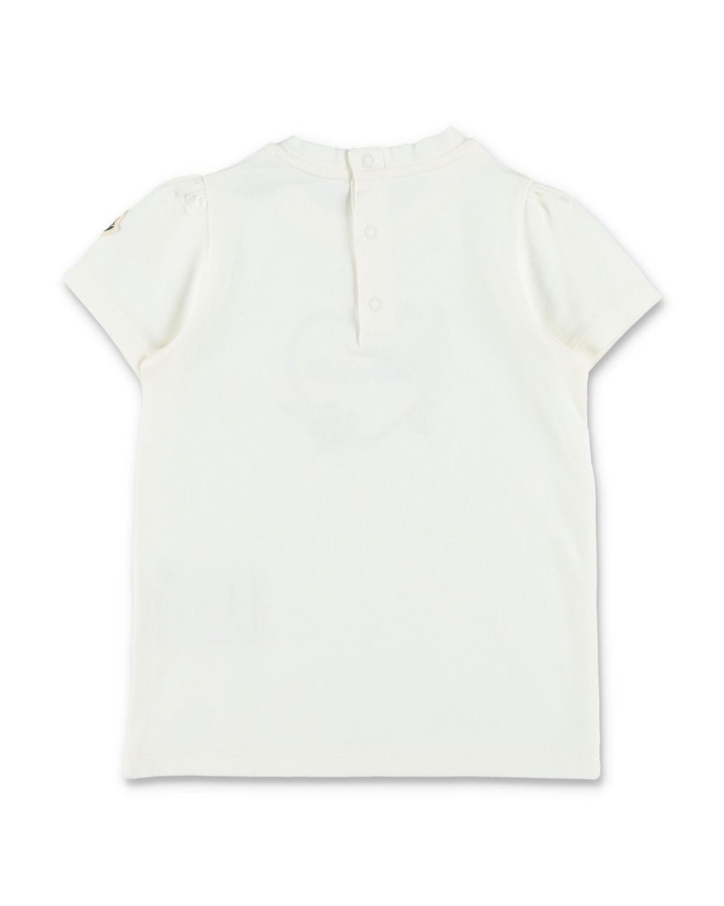 Moncler White Mini Embroidered Heart Logo Cotton T-Shirt