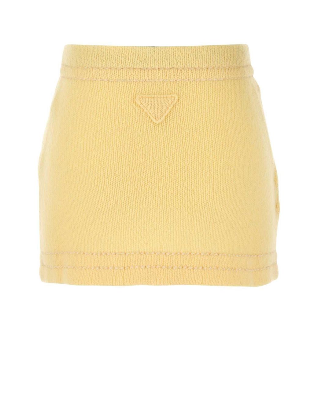 Prada Yellow Cashmere Mini Skirt