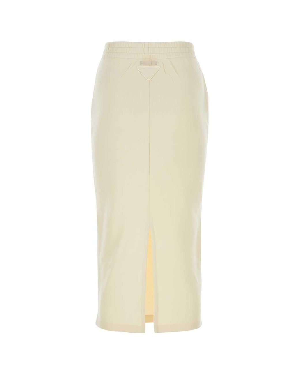 Prada White Cream Cotton Skirt