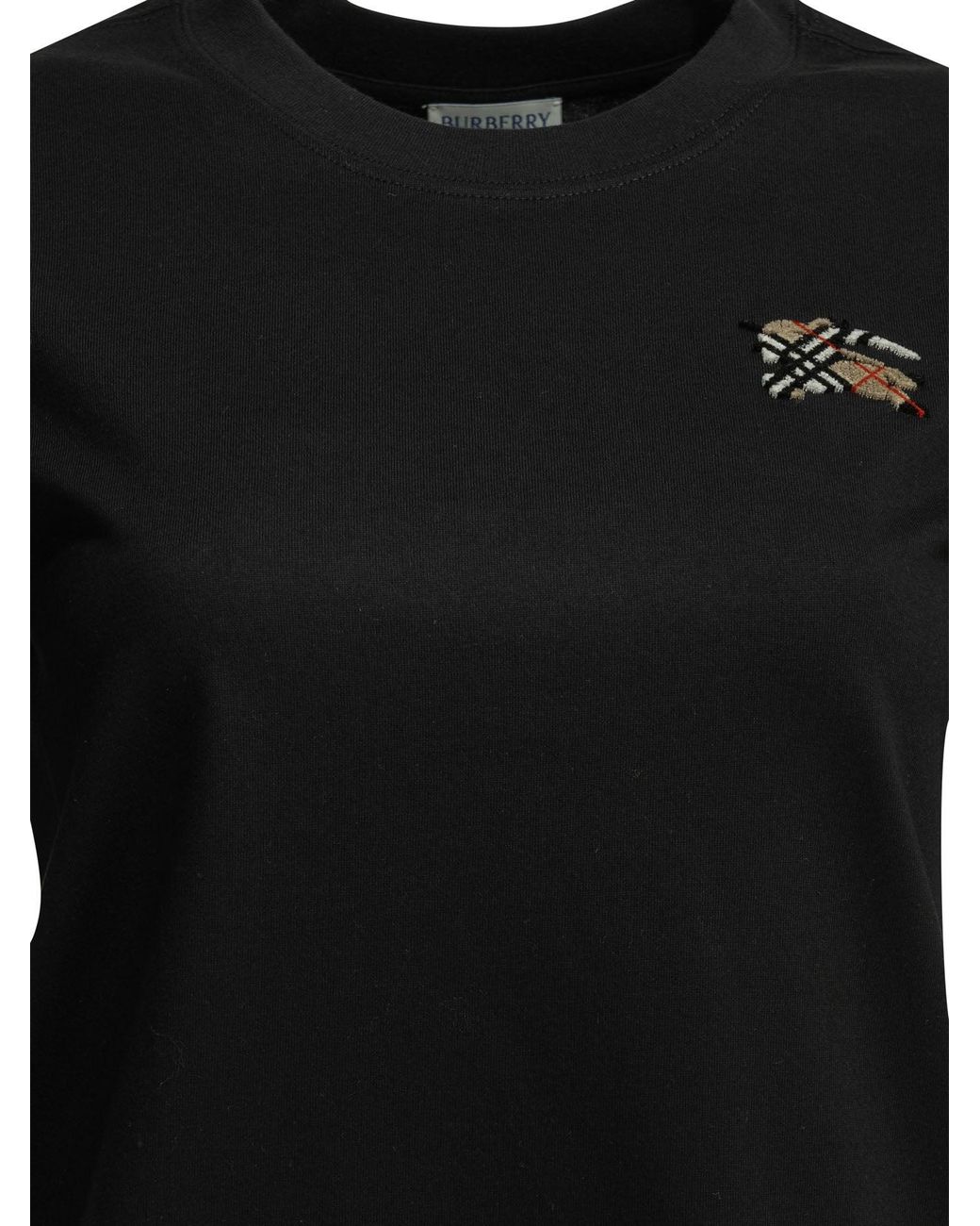Burberry Black "Knight Check" Crewneck T-Shirt