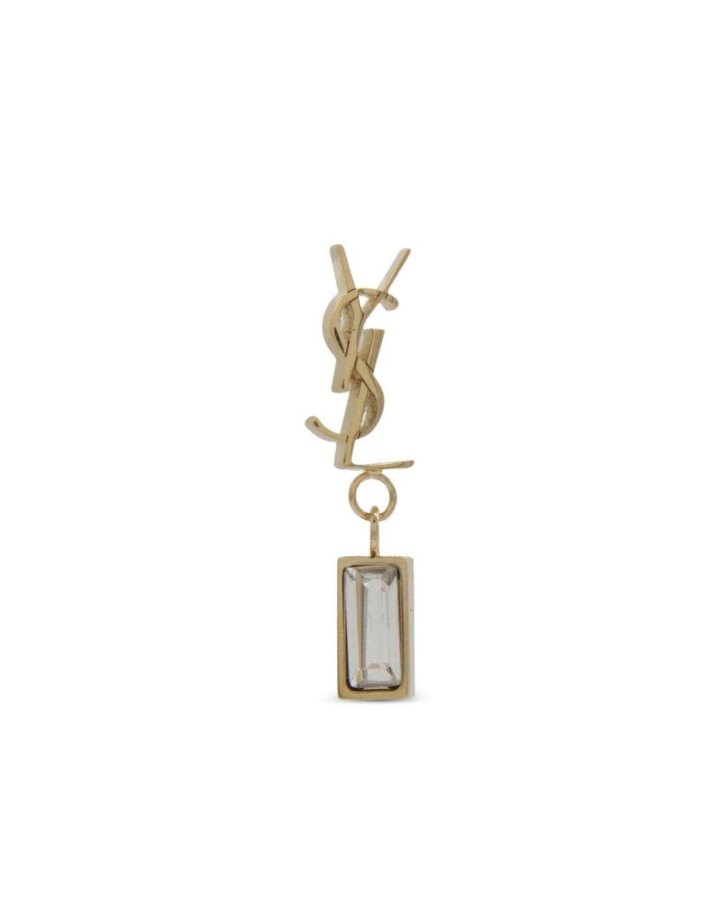 Saint Laurent White Cassandre Single Earring