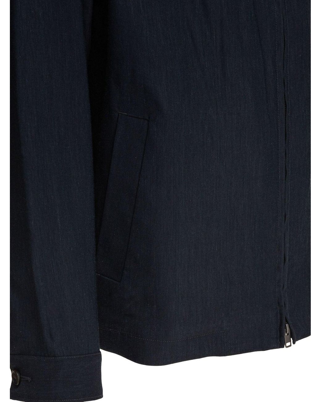 Vince Blue Bomber Jacket Zipper Closure for men