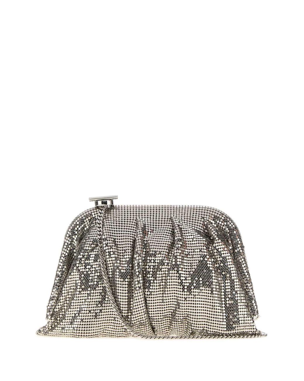 Benedetta Bruzziches Gray Embellished Fabric Small Venus Clutch