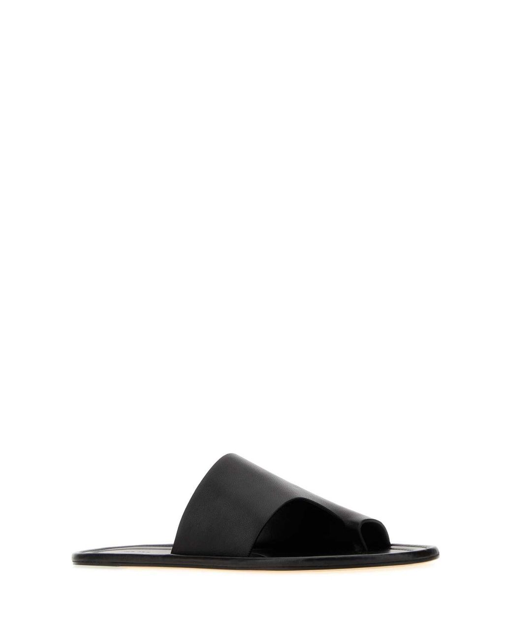 The Row Black Slip On Slides