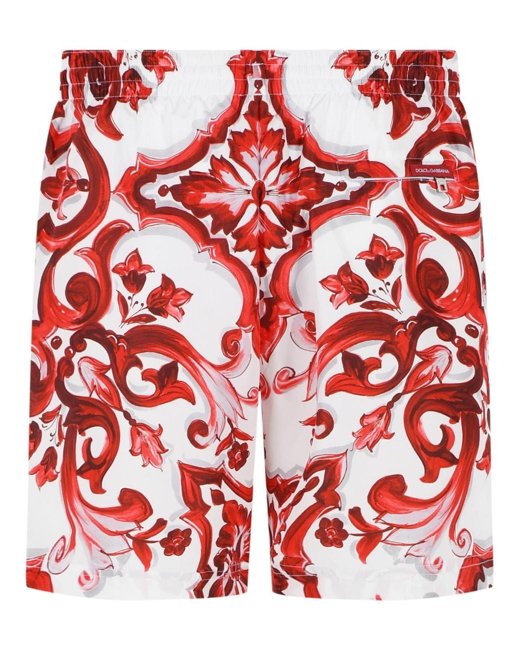 Dolce & Gabbana Red Dolce & Gabbana 'Maiolica' Print Polyester Medium Boxer Shorts for men