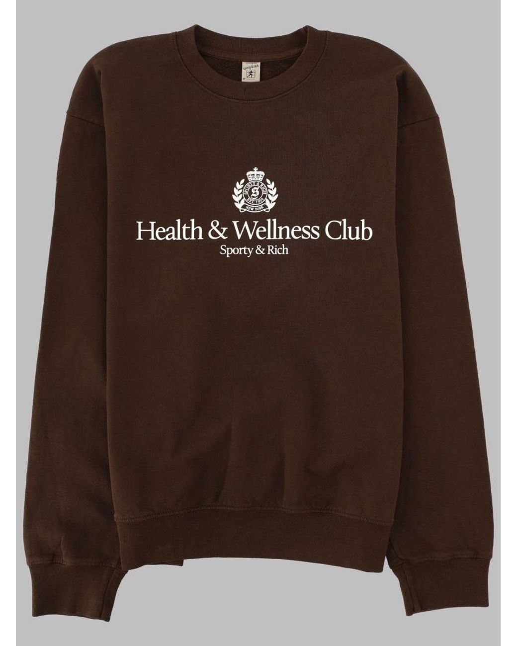 SPORTY&RICH Brown Felpa Girocollo Con Logo