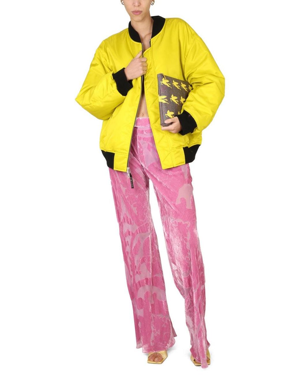 Etro Orange Patchwork Bomber Jacket For