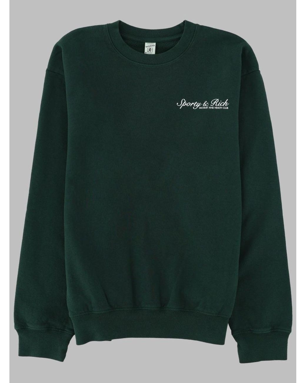 SPORTY&RICH Green Felpa Girocollo Con Logo