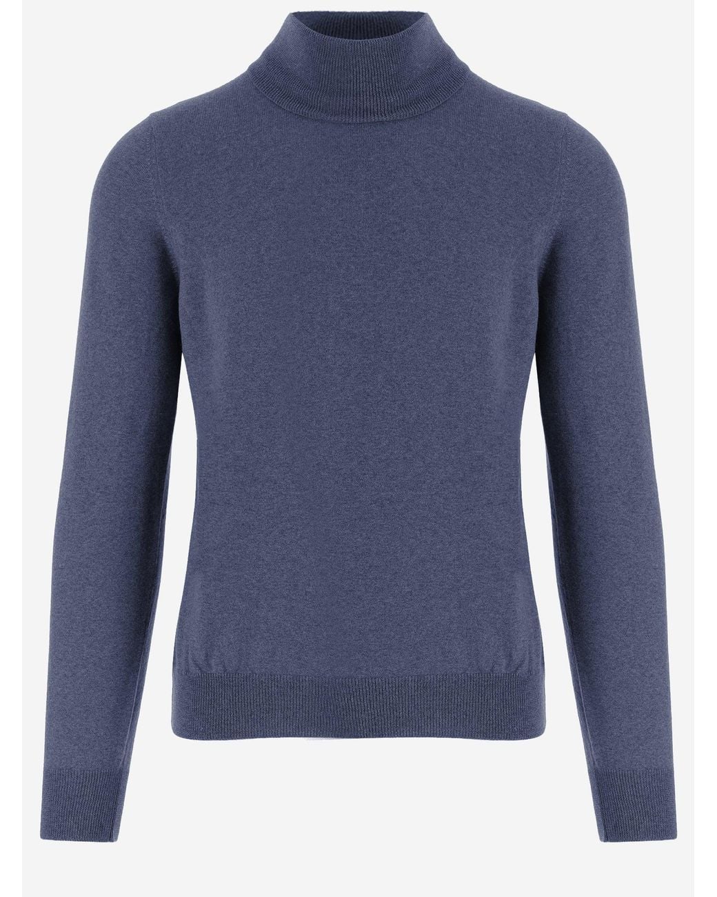 Tagliatore Blue Wool Turtleneck Sweater