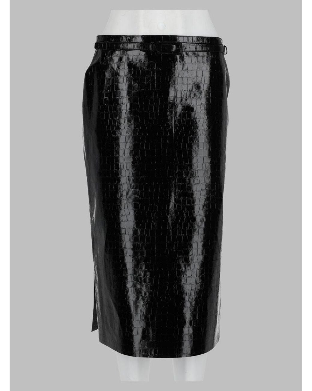 Tom Ford Black Tailored Draped Pencil Skirt