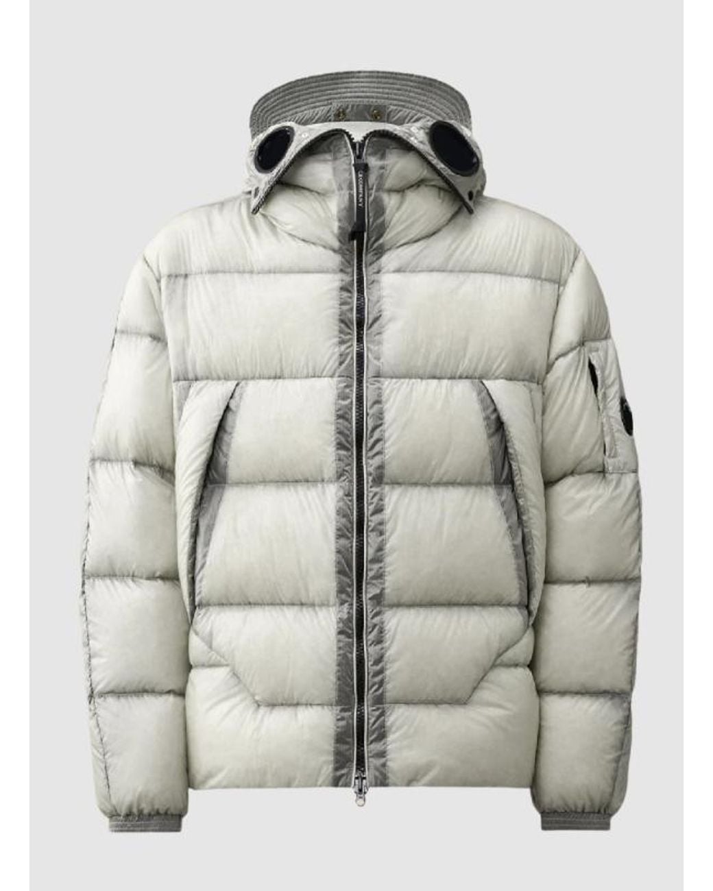 C P Company Gray D.D.Shell Explorer Lens Down Jacket